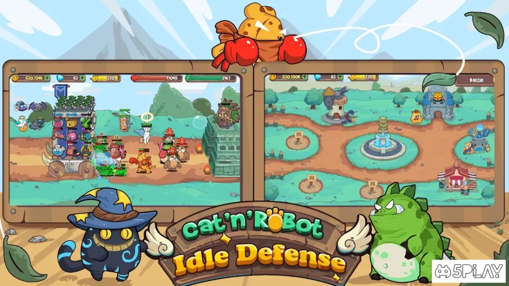 Cat'n'Robot: Idle Defense - Cute Castle TD Game screenshot