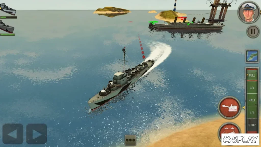 Вражеские воды : битва подводной лодки и корабля screenshot