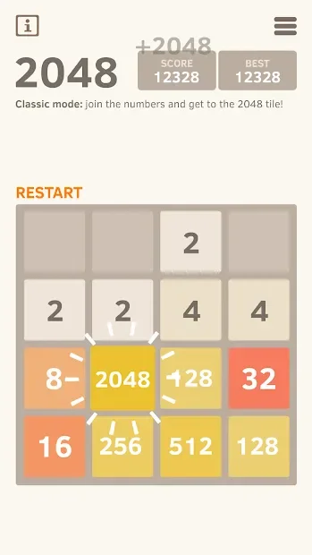 2048 Number Puzzle game screenshot
