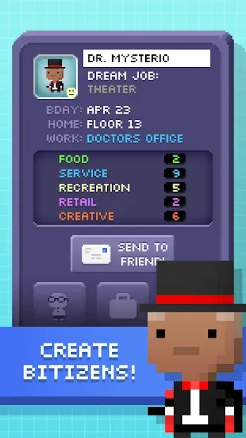Tiny Tower - 8 Bit Life Simulator screenshot