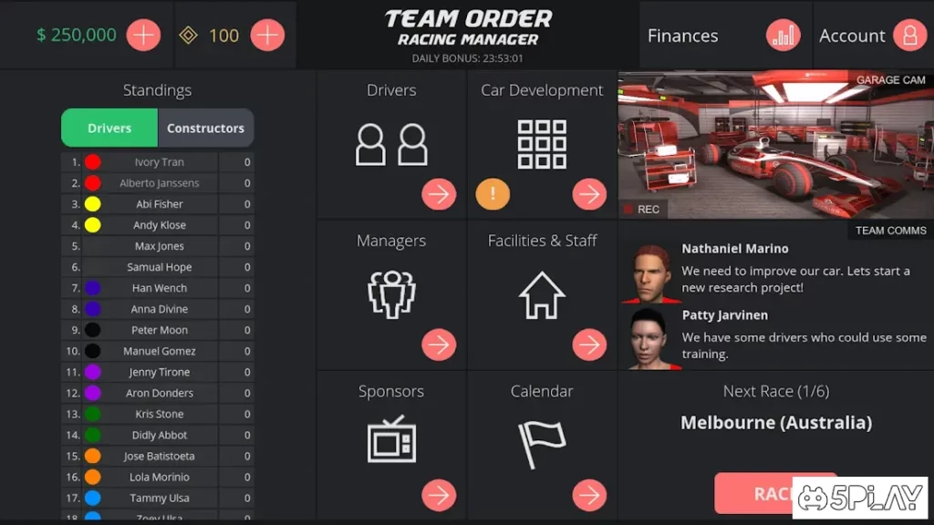 Team Order: Racing Manager screenshot
