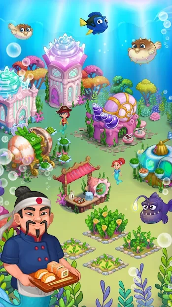 Aquarium Farm: подводный город принцессы русалочки screenshot