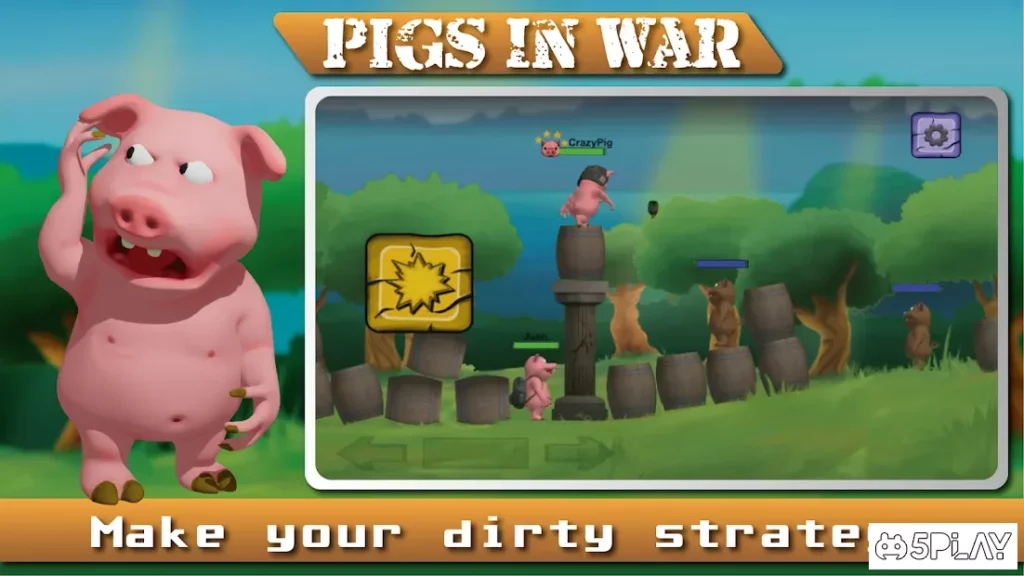 Angry Pigs In War Strategy offline Games screenshot