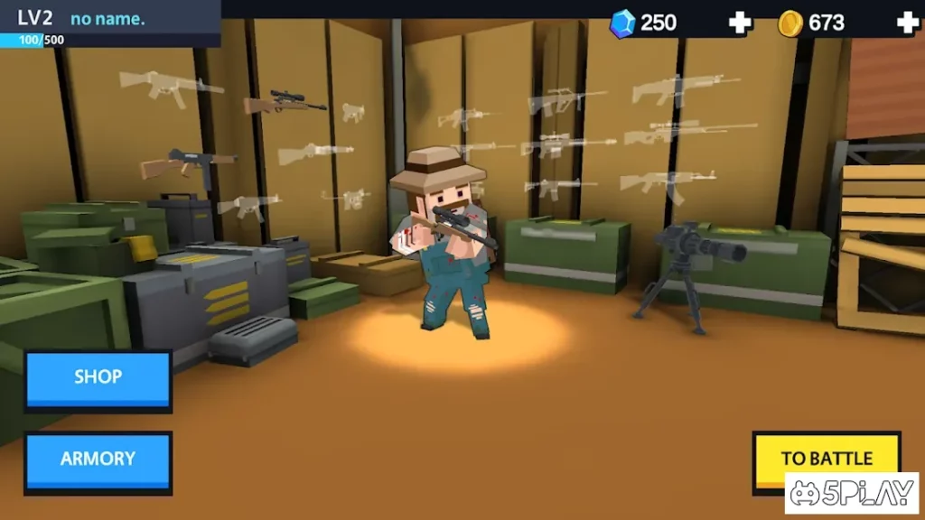 Battle Gun 3D - Pixel Block Fight стрелялки онлайн screenshot