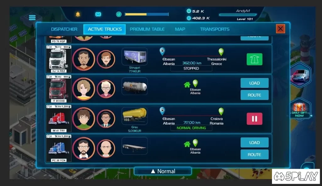 Virtual Truck Manager 2 Tycoon trucking company screenshot