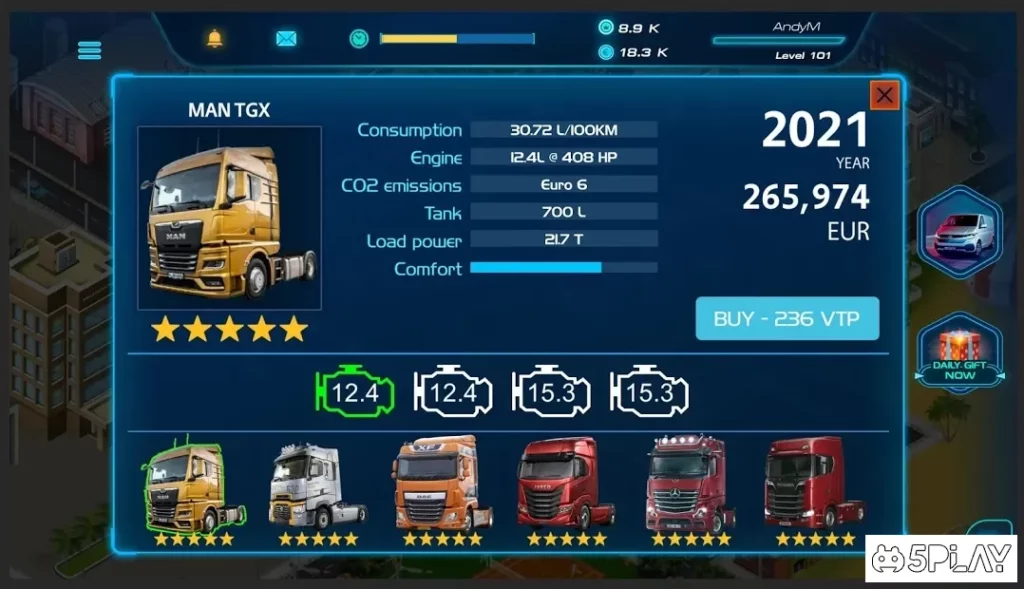 Virtual Truck Manager 2 Tycoon trucking company screenshot