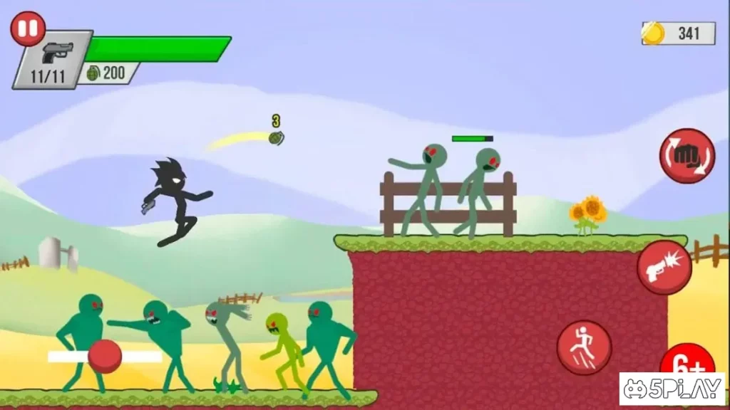 Stickman vs Zombies: Зомби шутер с человечком screenshot