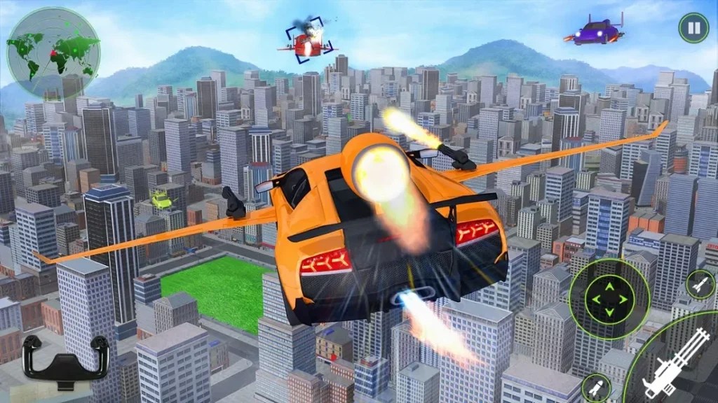 Flying Car Shooting- 3D Машина Моделирование Игра screenshot