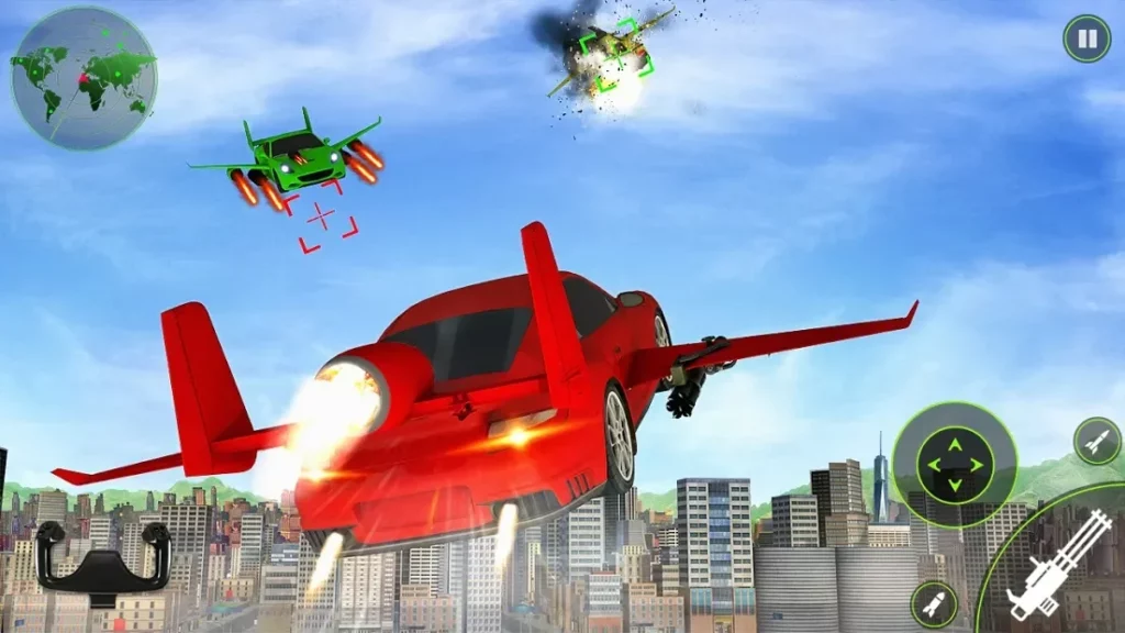 Flying Car Shooting- 3D Машина Моделирование Игра screenshot