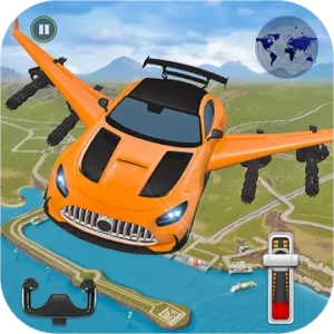 Flying Car Shooting- 3D Машина Моделирование Игра icon