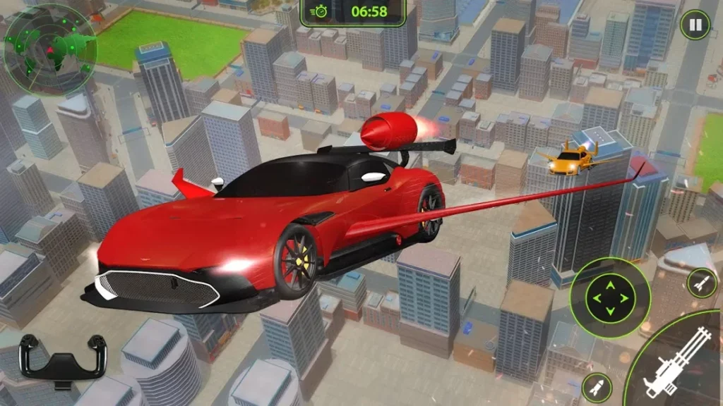 Flying Car Shooting- 3D Машина Моделирование Игра screenshot