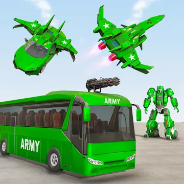 Армейский автобус робот автомобиль игра 2021 4.4 (MOD: много денег)