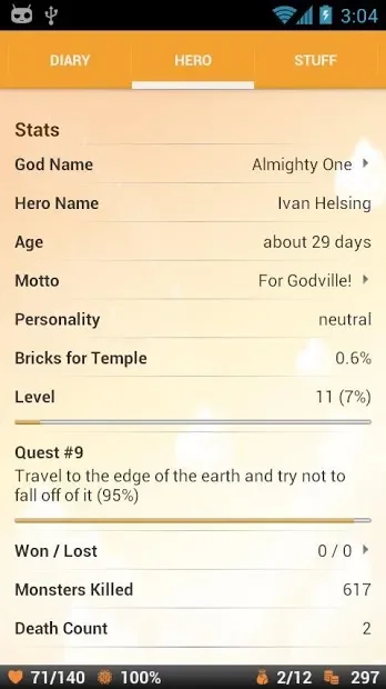 Godville screenshot