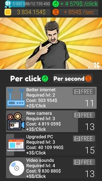 Jutub Clicker - Tuber Tycoon screenshot