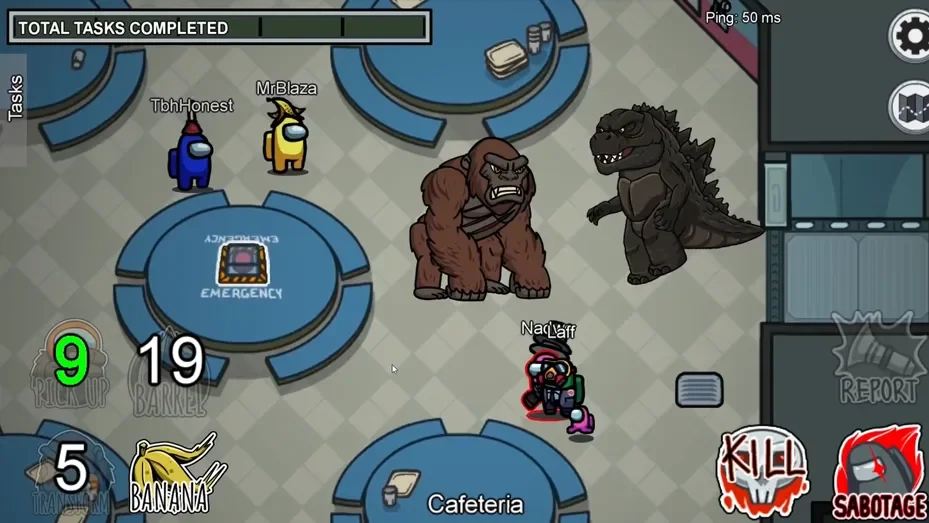 Godzilla Vs Kong Imposter Role Mod In Among Us screenshot