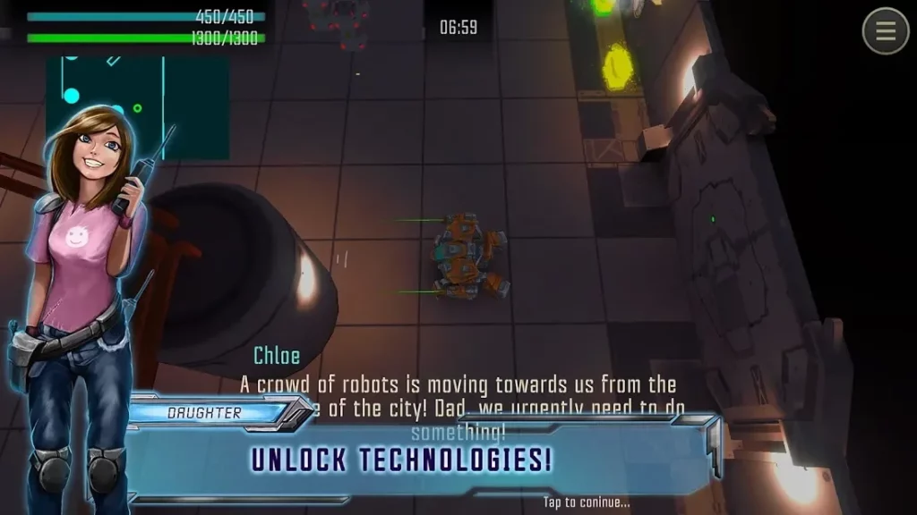 Robot Warrior: Top-down shooter. Offline game screenshot