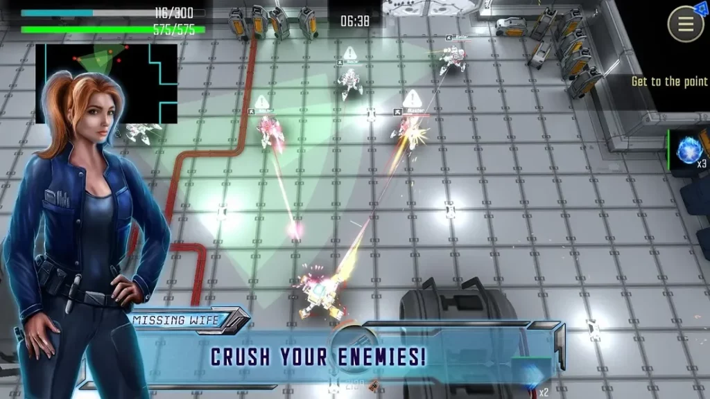 Robot Warrior: Top-down shooter. Offline game screenshot