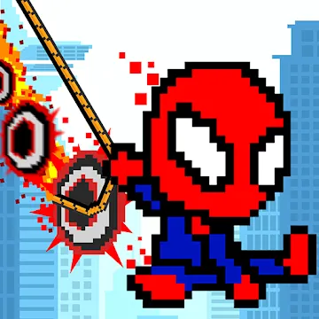 Rope Pixel Master - Rescue Hero Academy icon