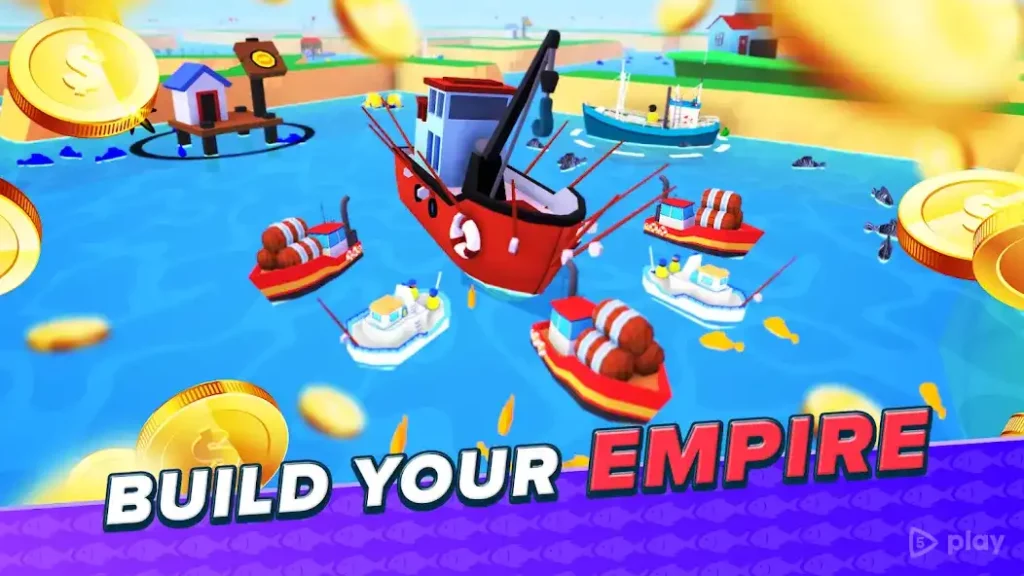 Fish idle: hooked tycoon. Your own fishing boat screenshot