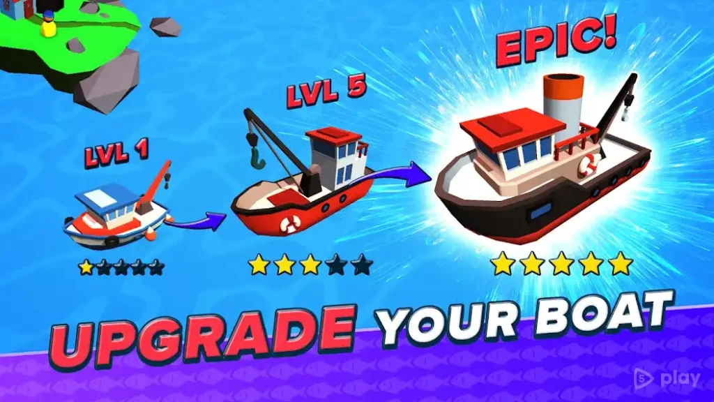 Fish idle: hooked tycoon. Your own fishing boat screenshot