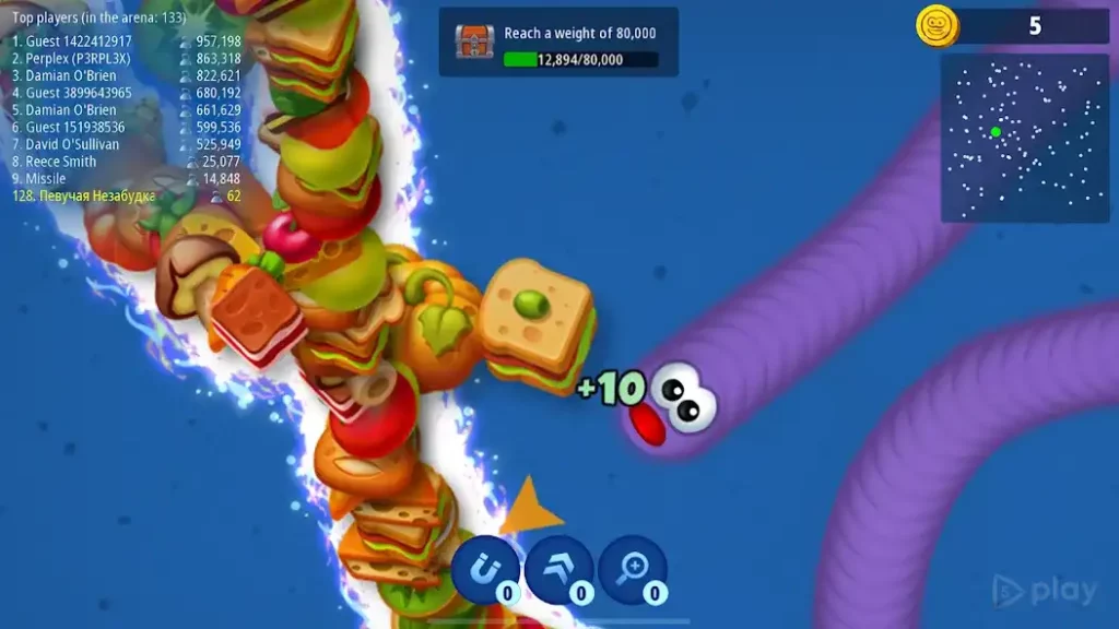 Червячная Зона .io - Прожорливый Червячок screenshot